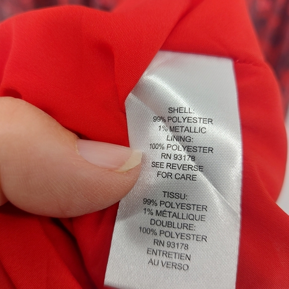 T Tahari Red Sleeveless Animal Print Maxi Dress Metallic SIZE 6 - Picture 6 of 8